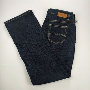 Lois Jeans 36 Dark Wash Straight Fit Classic Denim with Embellished Back Pocket